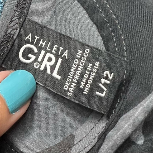 Athleta Girl On The Go Romper in Black Camo Print - Picture 5 of 7